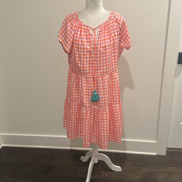 THML Pink/Orange/White Patterned Dress Sz M - Picture 4 of 12